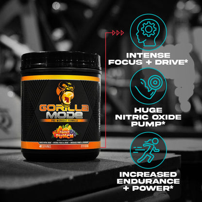 Gorilla Mode Pre Workout Massive Pumps Laser Focus Energy 792g