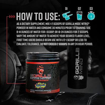 Gorilla Mode Nitric Upgraded Stimulant Free Pre Workout 768 Grams