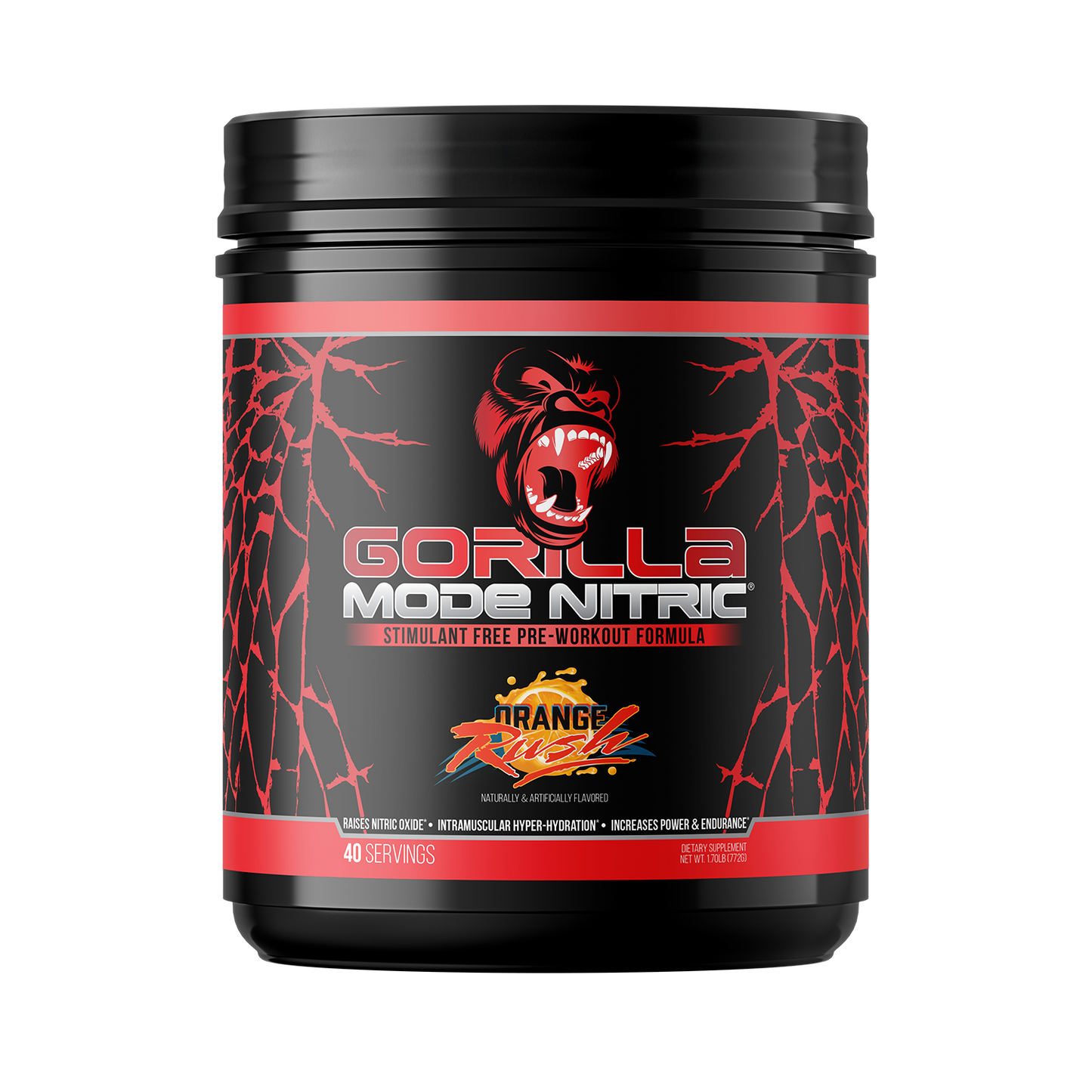 Gorilla Mode Nitric Upgraded Stimulant Free Pre Workout 768 Grams