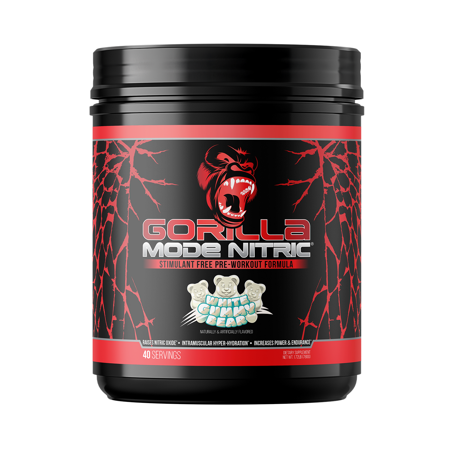 Gorilla Mode Nitric Upgraded Stimulant Free Pre Workout 768 Grams